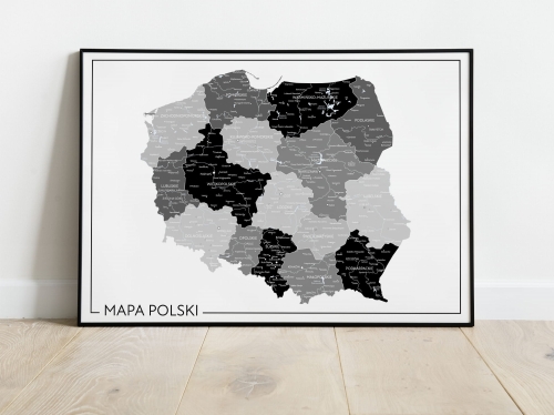Plakat Mapa Polski