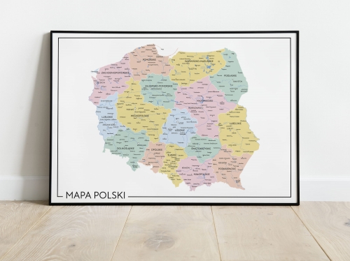Plakat Mapa Polski