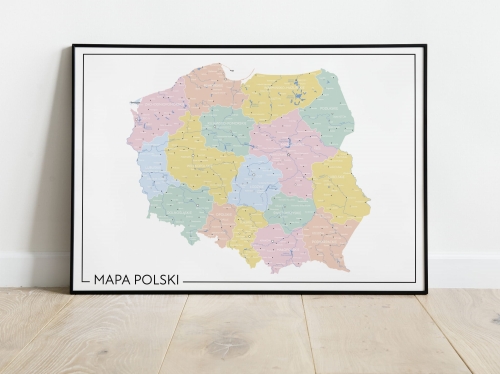 Plakat Mapa Polski