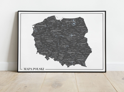Plakat Mapa Polski