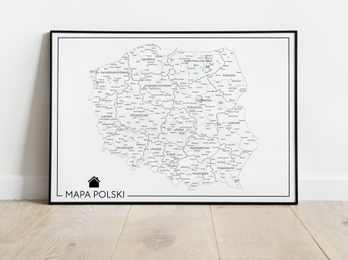Plakat Mapa Polski