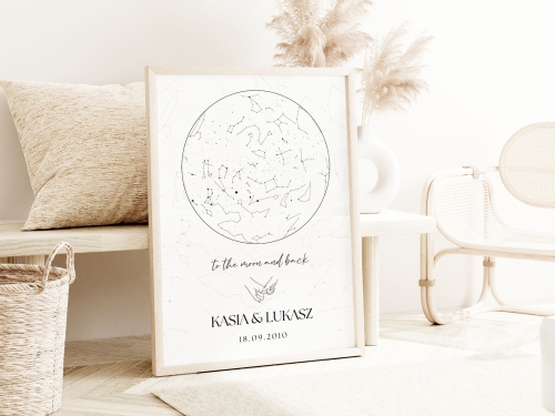Personalizowany plakat Mapa Gwiazd, Plakat do salonu