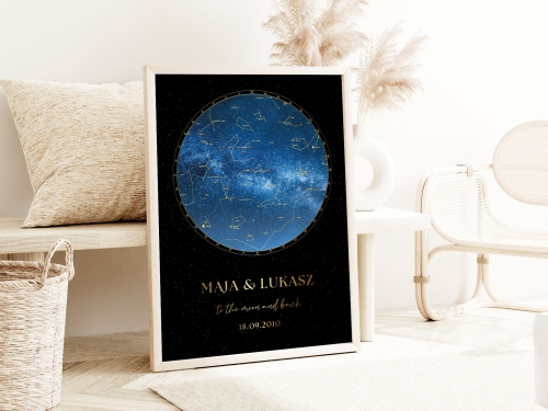 Personalizowany plakat Mapa Gwiazd, Plakat do salonu