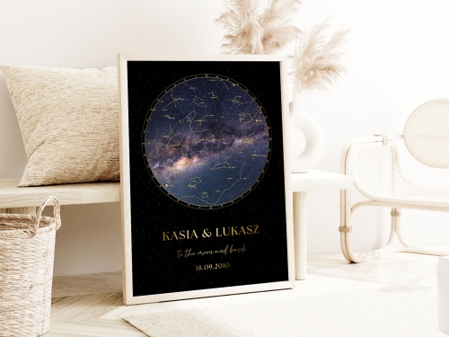 Personalizowany plakat Mapa Gwiazd, Plakat do salonu