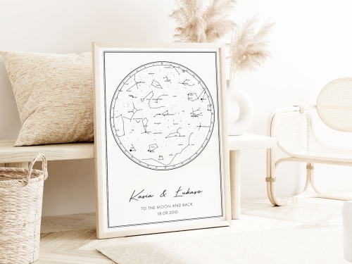 Personalizowany plakat Mapa Gwiazd, Plakat do salonu