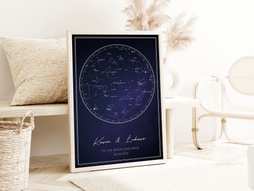 Personalizowany plakat Mapa Gwiazd, Plakat do salonu
