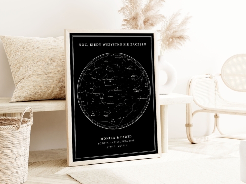 Personalizowany plakat Mapa Gwiazd, Plakat do salonu