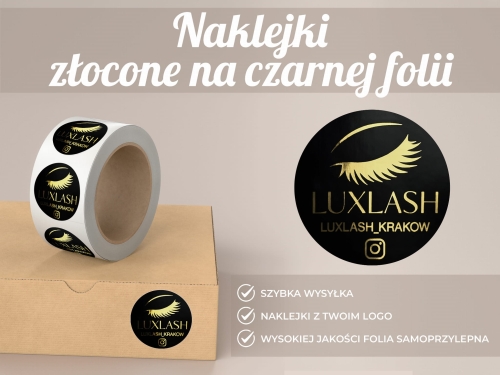 Złocone naklejki na czarnej folii koło Miniaturka 2024.jpg