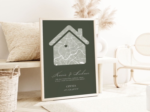 Personalizowany Plakat Mapa, Plakat do Sypialni
