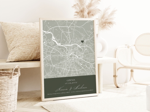 Personalizowany Plakat Mapa, Plakat do Sypialni