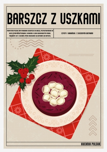 Plakat Kuchenny Barszcz z Uszkami, Plakat do Kuchni