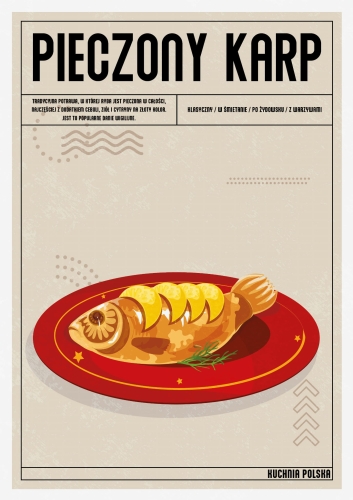 Plakat Kuchenny Pieczony Karp, Plakat do Kuchni