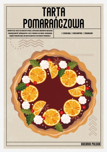 Plakat Kuchenny Tarta Pomarańczowa, Plakat do Kuchni