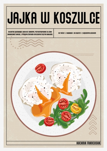 Plakat Kuchenny Jajka w Koszulce Do Kuchni
