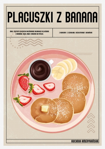 Plakat Kuchenny Placuszki z Banana Do Kuchni
