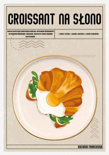 Plakat Kuchenny Croissant na Słono Do Kuchni 