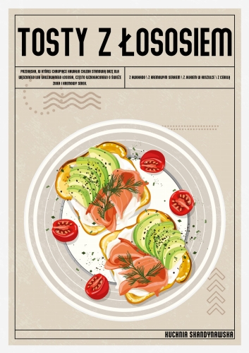 Plakat Kuchenny Tosty z Łososiem Do Kuchni