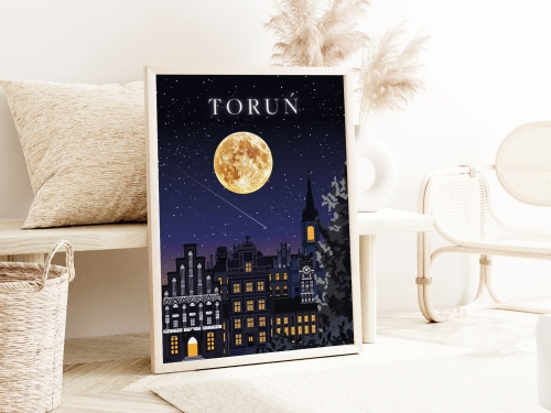 Plakat do salonu Skylines Toruń w Nocnym Stylu 