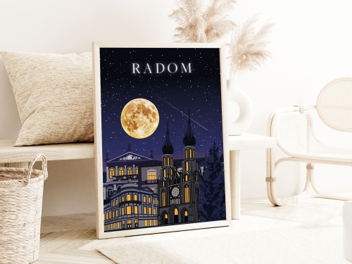 Plakat do salonu Skylines Radom w Nocnym Stylu