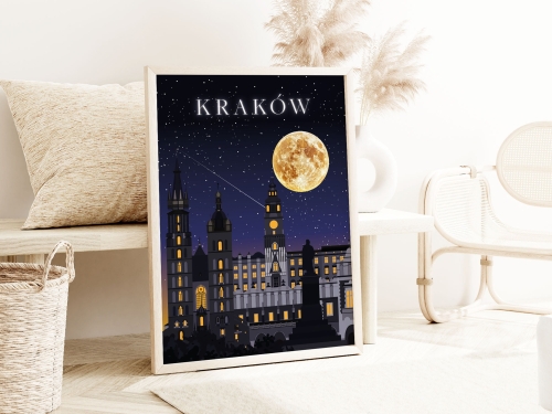 Plakat do salonu Skylines Kraków w Nocnym Stylu