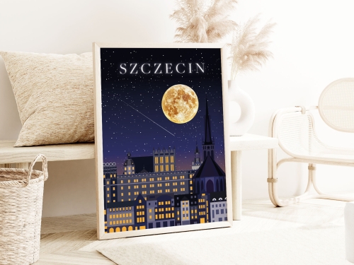Plakat do salonu Skylines Szczecin w Nocnym Stylu