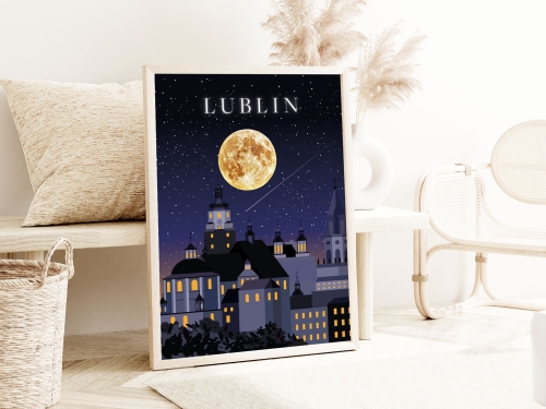 Plakat do salonu Skylines Lublin w Nocnym Stylu