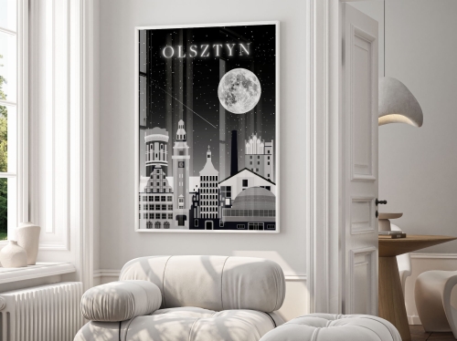 Plakat do salonu Skylines Olsztyn w Nocnym Stylu
