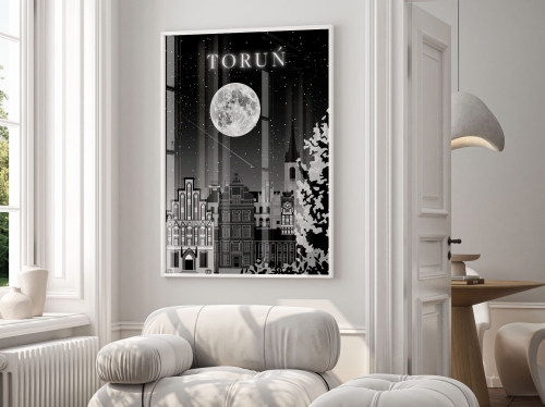Plakat do salonu Skylines Toruń Nocnym Stylu