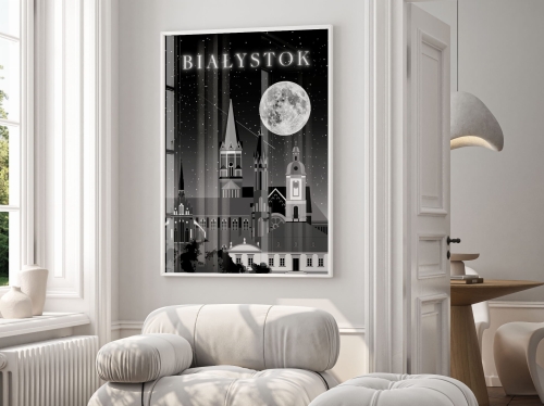 Plakat do salonu Skylines Białystok w  Nocnym Stylu