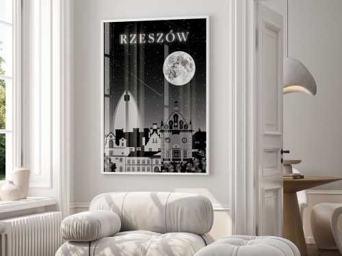Plakat do salonu Skylines Rzeszów w Nocnym Stylu 