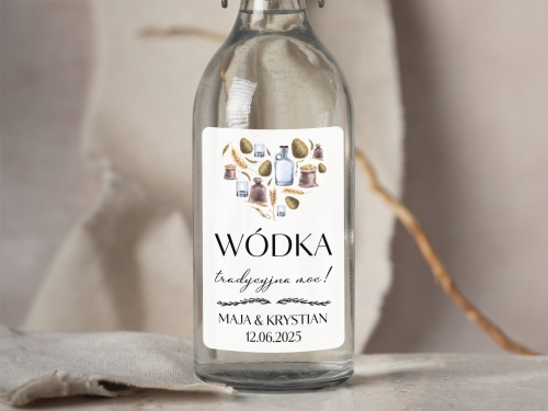 Naklejki na Wódkę, Etykieta na Wódkę Weselną wersja 2