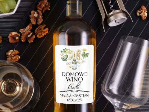 Naklejki na alkohol weselny- Wino Domowe