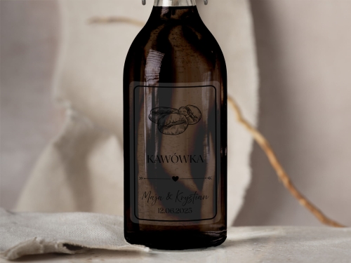 Naklejki na alkohol weselny- Kawówka, Etykieta na Nalewkę