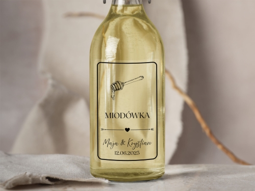 Naklejki na alkohol weselny- Miodówka, Etykieta na Nalewkę