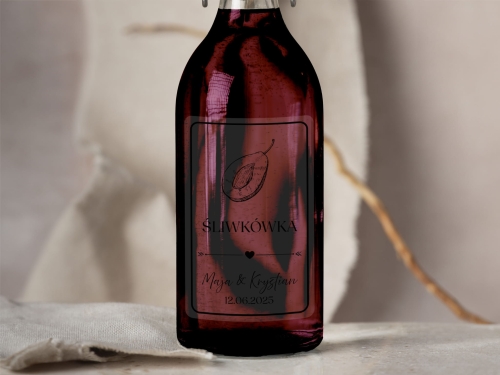 Naklejki na alkohol weselny- Śliwkówka, Etykieta na Nalewkę