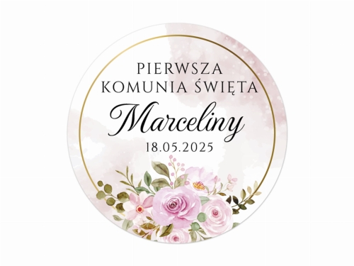 Personalizowane Naklejki na Komunię, Naklejki Komunijne, Naklejki na Komunie