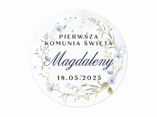 Personalizowane Naklejki na Komunię, Naklejki Komunijne, Naklejki na Komunie