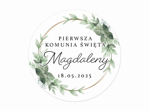 Personalizowane Naklejki na Komunię, Naklejki Komunijne, Naklejki na Komunie