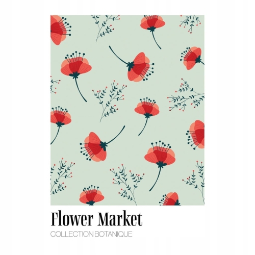 Minimalistyczny Plakat kwiaty Flower Market