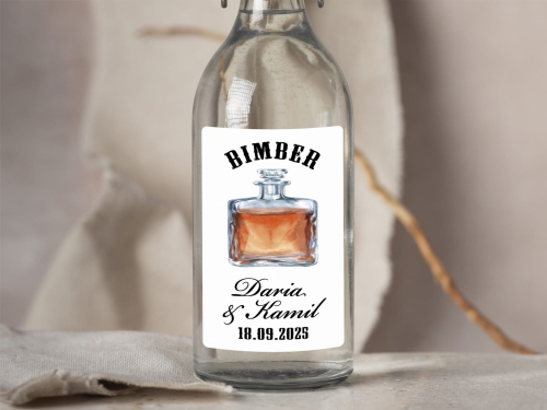 Weselne naklejki na bimber – z grafiką pasującą do zaproszeń