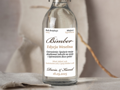 Proste i efektowne naklejki na bimber – idealne na stół weselny