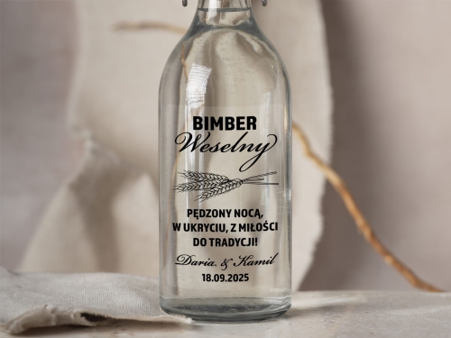 Domowy bimber na ślub – etykiety z nadrukiem na butelki