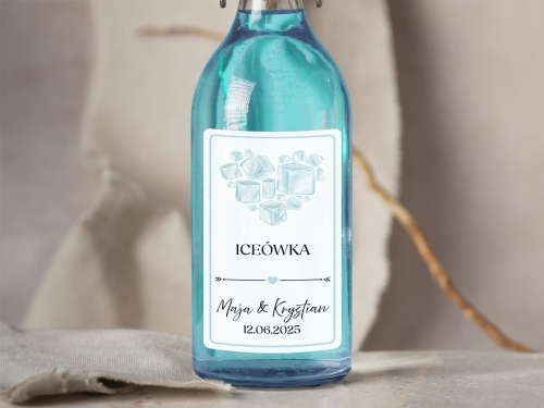 Naklejki na alkohol weselny- Iceówka, Etykieta na Nalewkę 1