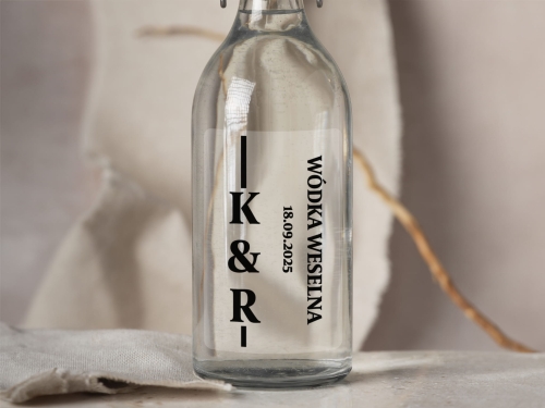 Personalizowane etykiety na wódkę weselną – Twój tekst i imiona Pary Młodej