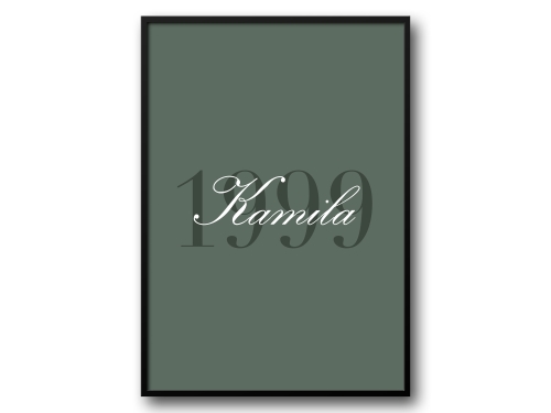 Plakat personalizowany z imionami i datami – minimalistyczny design