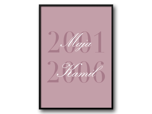 Plakat z imionami i datami – nowoczesna pamiątka rodzinna