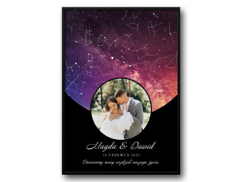 Personalizowany plakat z gwiezdnym tłem i zdjęciem