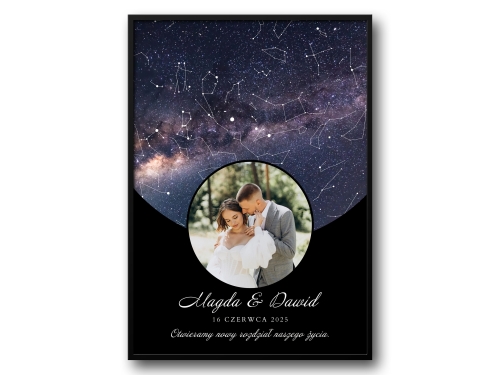 Personalizowany plakat z nocnym niebem i zdjęciem