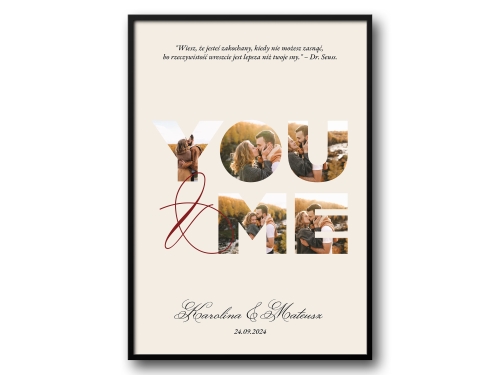 Plakat personalizowany ze zdjęciami – You & Me