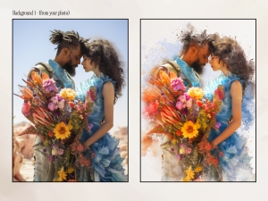 Plakat personalizowany z efektem akwareli – portret ze zdjęcia